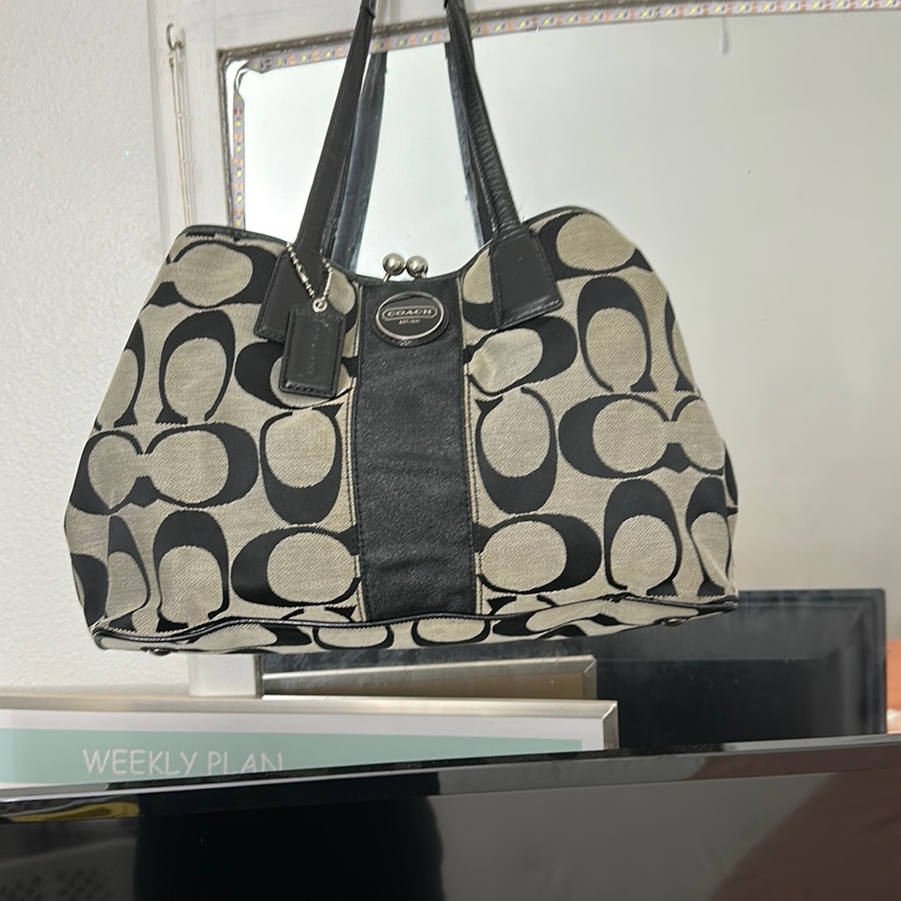Coach signature clutch handbag